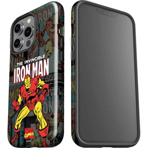 Marvel Classic Comics Iron Man Action Vintage iPhone 15 Pro Impact Case